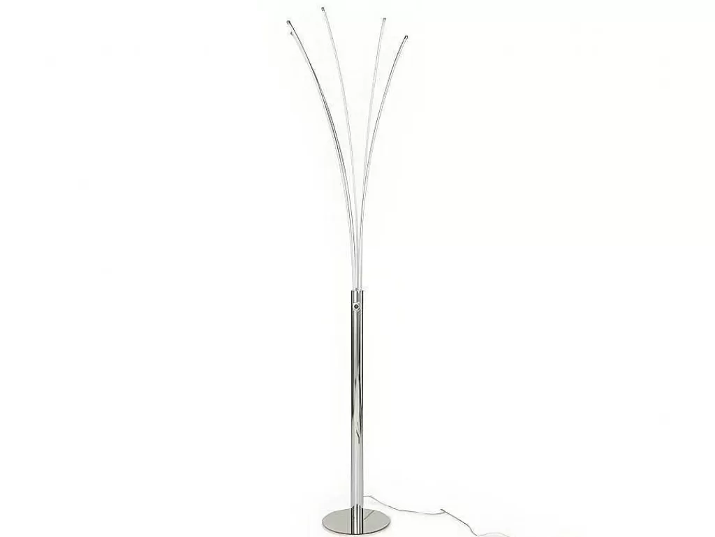 Candeeiro De Pe*OZAIA Candeeiro De Pe 5 Bracos Leds Conceptual Filae - Metal - 58 X 20 X 189 Cm - Prateado
