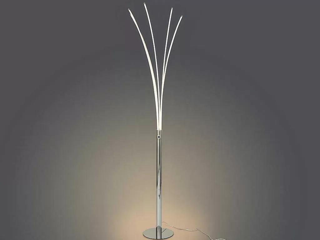 Candeeiro De Pe*OZAIA Candeeiro De Pe 5 Bracos Leds Conceptual Filae - Metal - 58 X 20 X 189 Cm - Prateado