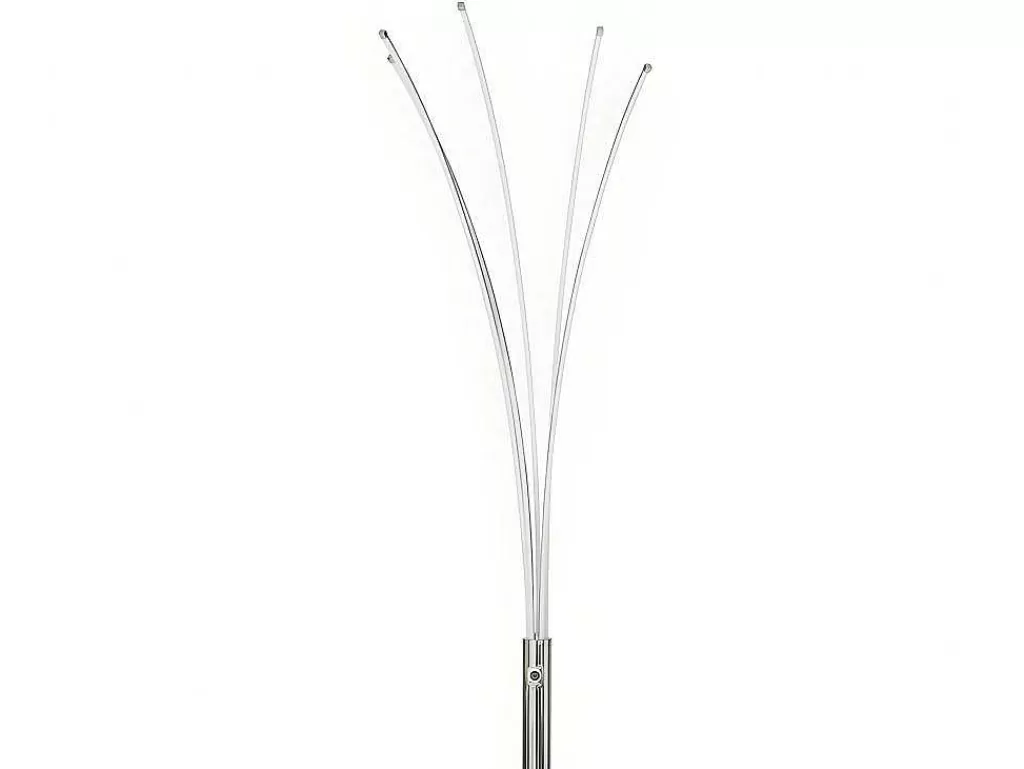 Candeeiro De Pe*OZAIA Candeeiro De Pe 5 Bracos Leds Conceptual Filae - Metal - 58 X 20 X 189 Cm - Prateado