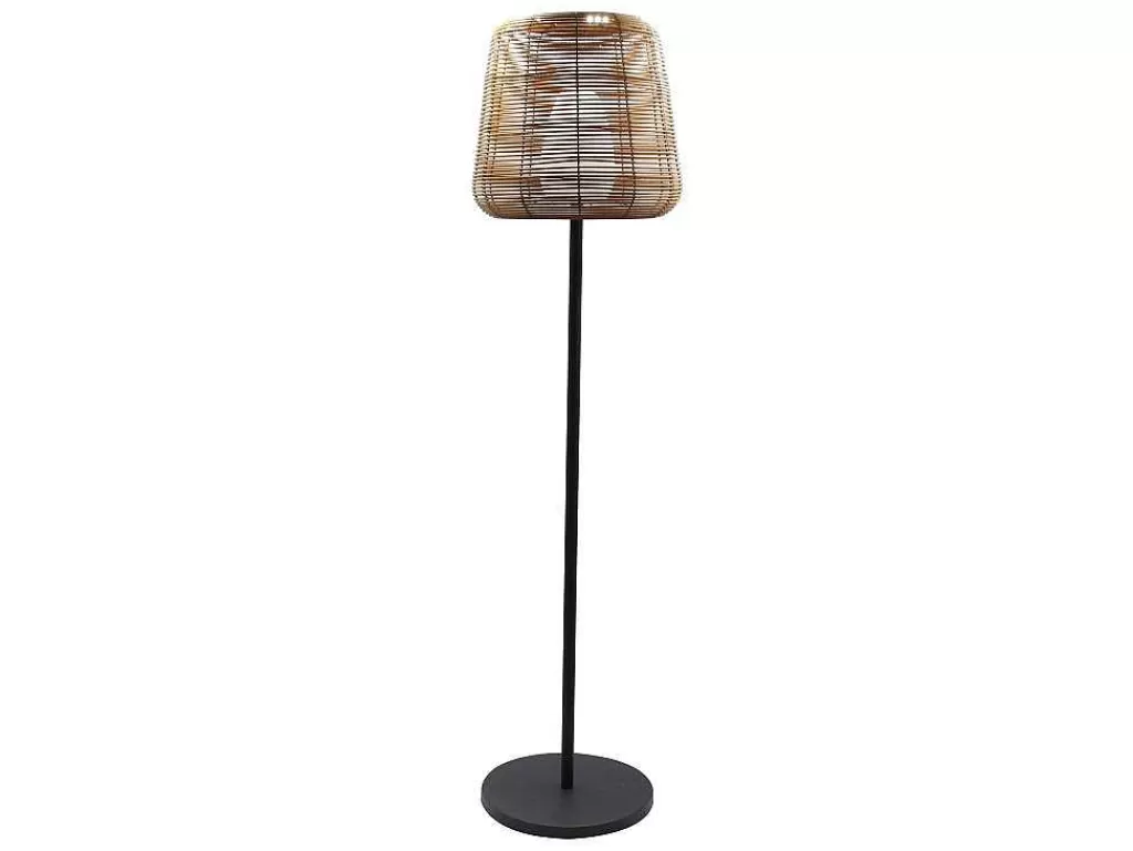 Iluminação De Exterior*OZAIA Candeeiro De Pe De Exterior Com Leds Em Metal A150 Cm Preto E Natural - Carbini