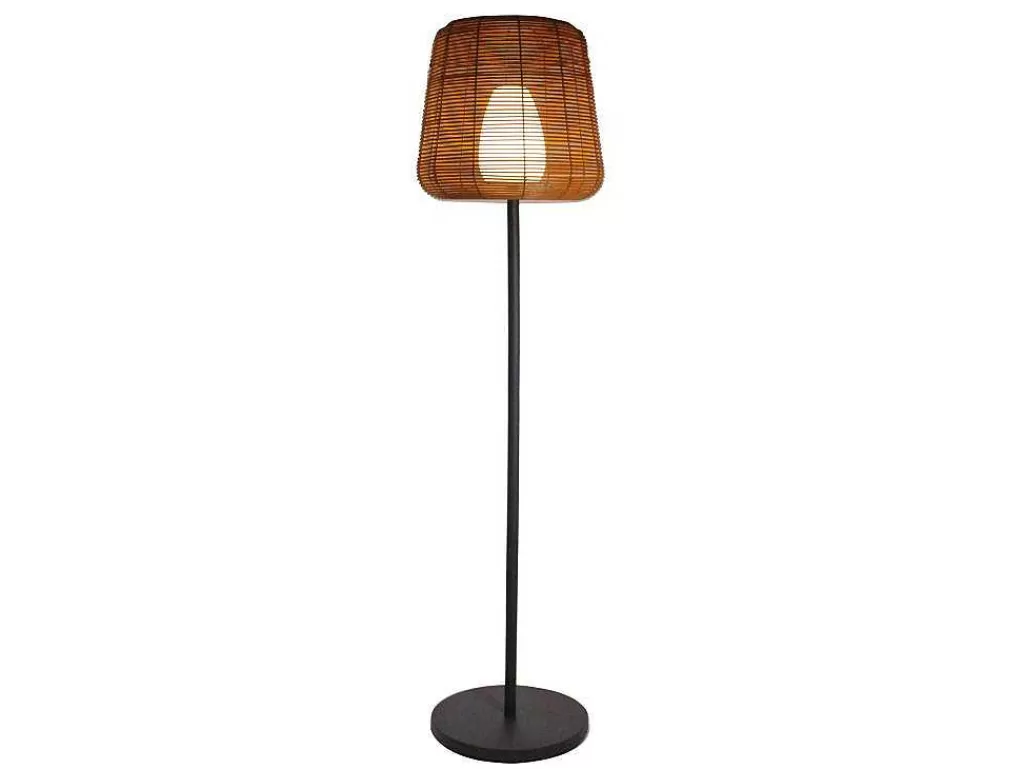 Iluminação De Exterior*OZAIA Candeeiro De Pe De Exterior Com Leds Em Metal A150 Cm Preto E Natural - Carbini