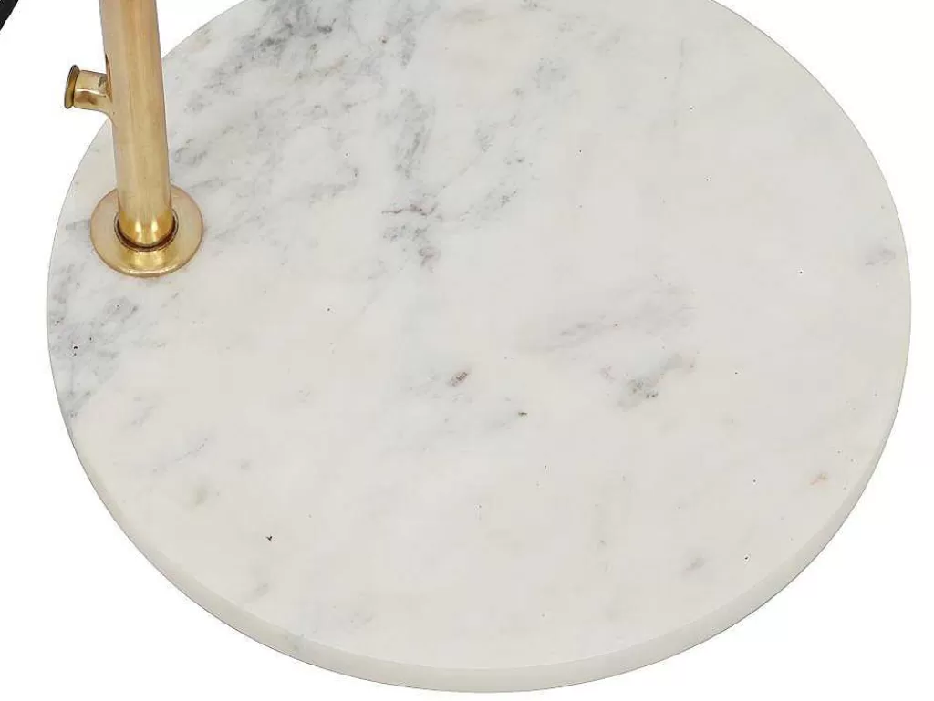 Candeeiro De Pe*OZAIA Candeeiro De Pe Em Arco Estilo Art Deco Latao E Marmore Em Veludo De A. 164 Cm Cor Azul-Esverdeado - Nour