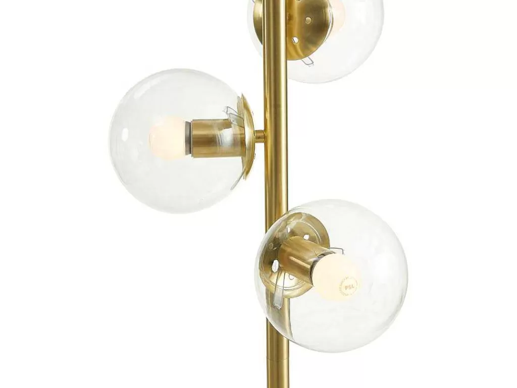 Candeeiro De Pe*OZAIA Candeeiro De Pe Em Latao Escovado E 3 Globos Em Vidro Vintage De A. 148 Cm - Yukon