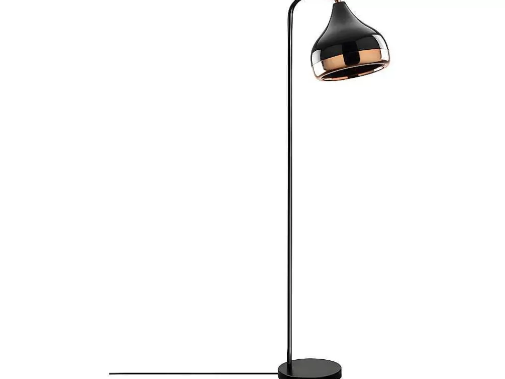 Candeeiro De Pe*OZAIA Candeeiro De Pe Em Metal Com Abajur Orientavel De A. 120 Cm Cor Preto E Acobreado - Yildo