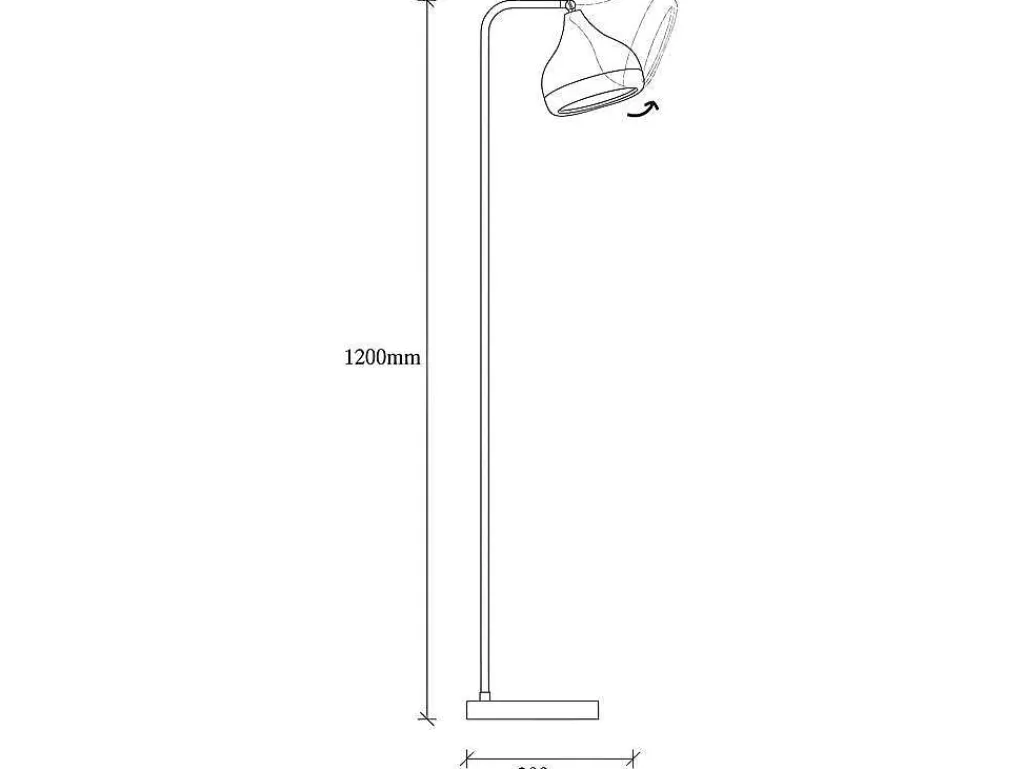 Candeeiro De Pe*OZAIA Candeeiro De Pe Em Metal Com Abajur Orientavel De A. 120 Cm Cor Preto E Acobreado - Yildo