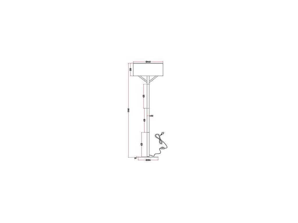 Candeeiro De Pe*OZAIA Candeeiro De Pe Escandinavo Metal, Linho E Madeira De Hevea D44 X A164 Cm Natural E Branco - Addis