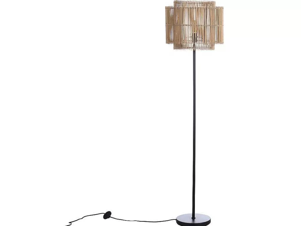 Candeeiro De Pe*OZAIA Candeeiro De Pe Etnico Em Bambu E Metal Cor Preto De D.40 X A.157,5 Cm - Parana
