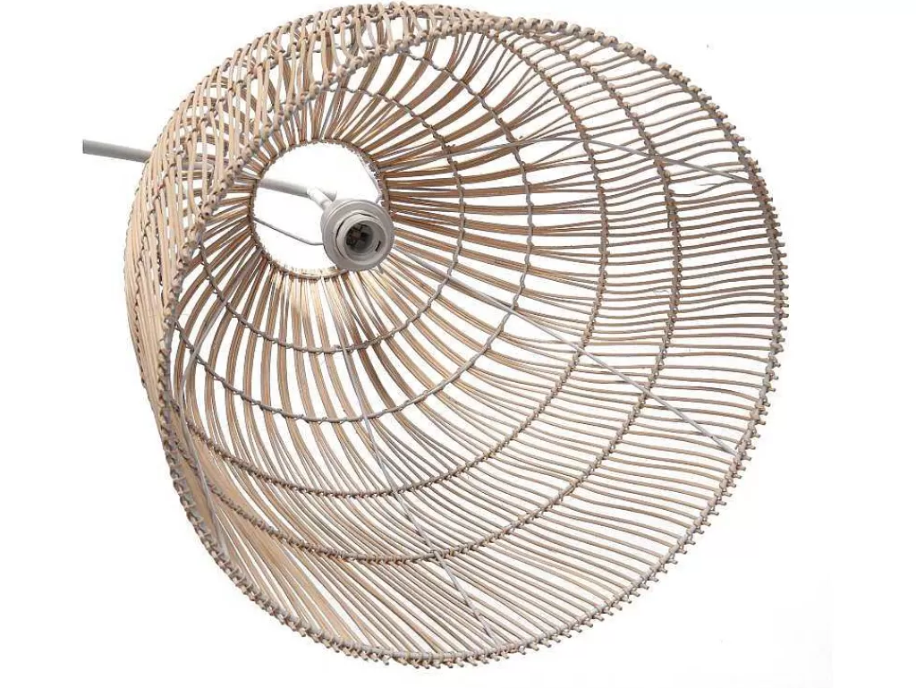 Candeeiro De Pe*OZAIA Candeeiro De Pe Etnico Em Ferro E Rotim Cor Natural De A.177 Cm - Parnaiba
