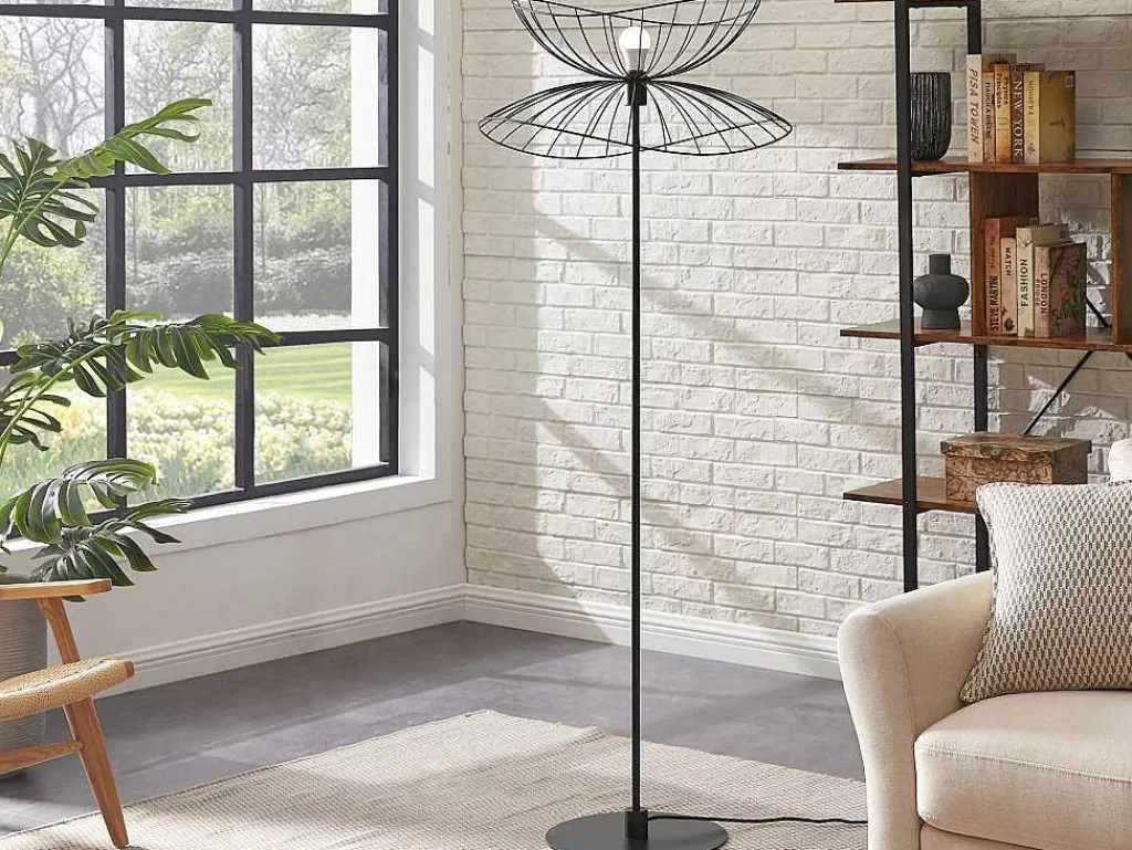 Candeeiro De Pe*OZAIA Candeeiro De Pe Filiforme Em Metal De A.160 Cm Cor Preto - Mania