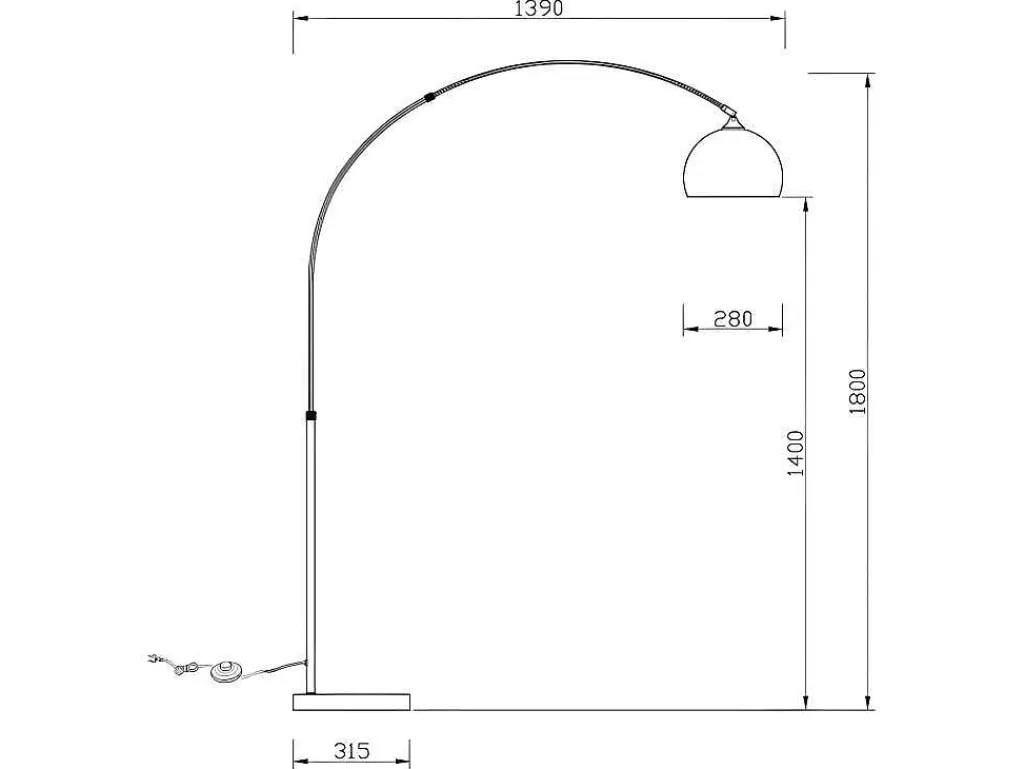 Candeeiro De Pe*OZAIA Candeeiro De Pe Grande Em Arco Estilo Art Deco 140 X 35 X 180 Cm Em Metal E Marmore Cor Cobre - Ombrage