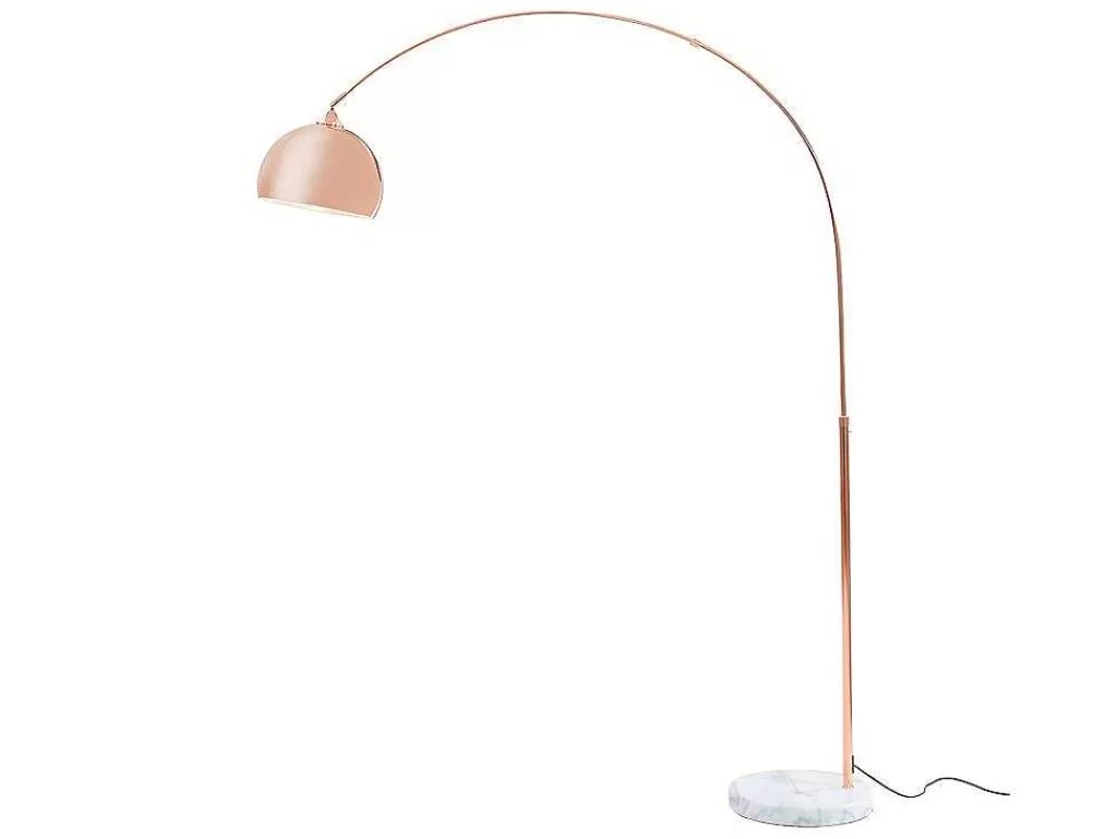 Candeeiro De Pe*OZAIA Candeeiro De Pe Grande Em Arco Estilo Art Deco 140 X 35 X 180 Cm Em Metal E Marmore Cor Cobre - Ombrage