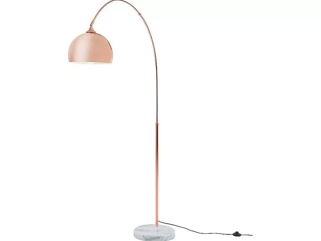 Candeeiro De Pe*OZAIA Candeeiro De Pe Grande Em Arco Estilo Art Deco 140 X 35 X 180 Cm Em Metal E Marmore Cor Cobre - Ombrage