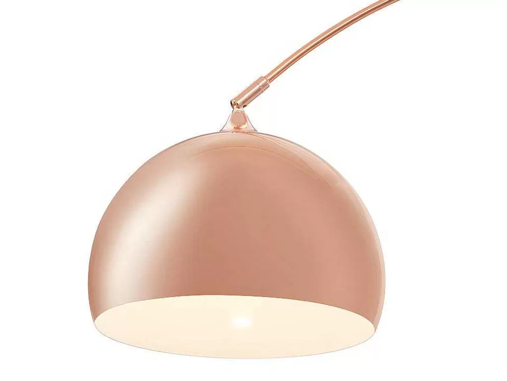 Candeeiro De Pe*OZAIA Candeeiro De Pe Grande Em Arco Estilo Art Deco 140 X 35 X 180 Cm Em Metal E Marmore Cor Cobre - Ombrage