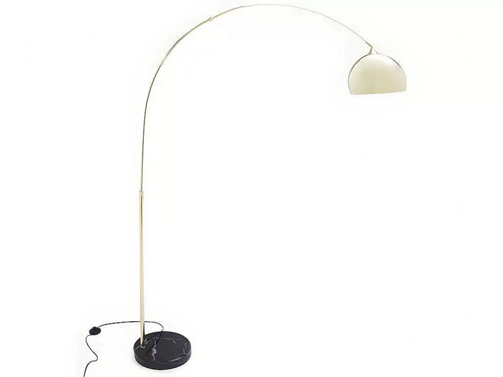 Candeeiro De Pe*OZAIA Candeeiro De Pe Grande Em Arco Estilo Art Deco 140 X 35 X 180 Cm Em Metal E Marmore Cor Dourado - Ombrage