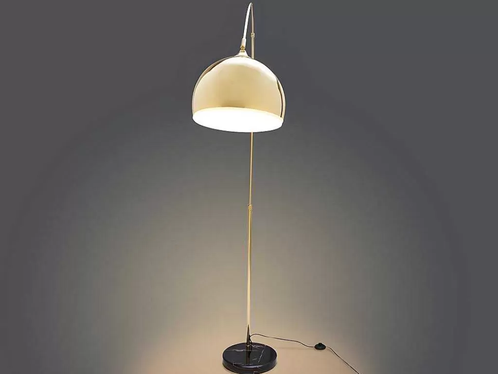 Candeeiro De Pe*OZAIA Candeeiro De Pe Grande Em Arco Estilo Art Deco 140 X 35 X 180 Cm Em Metal E Marmore Cor Dourado - Ombrage