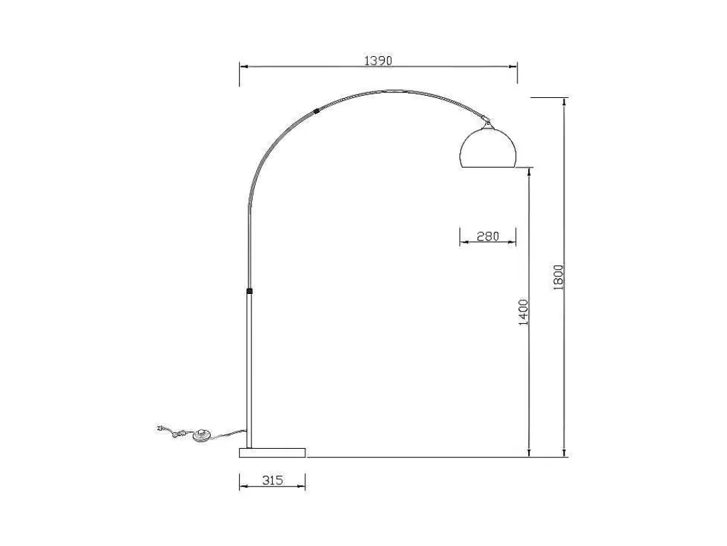 Candeeiro De Pe*OZAIA Candeeiro De Pe Grande Em Arco Estilo Art Deco 140 X 35 X 180 Cm Em Metal E Marmore Cor Prateado - Ombrage