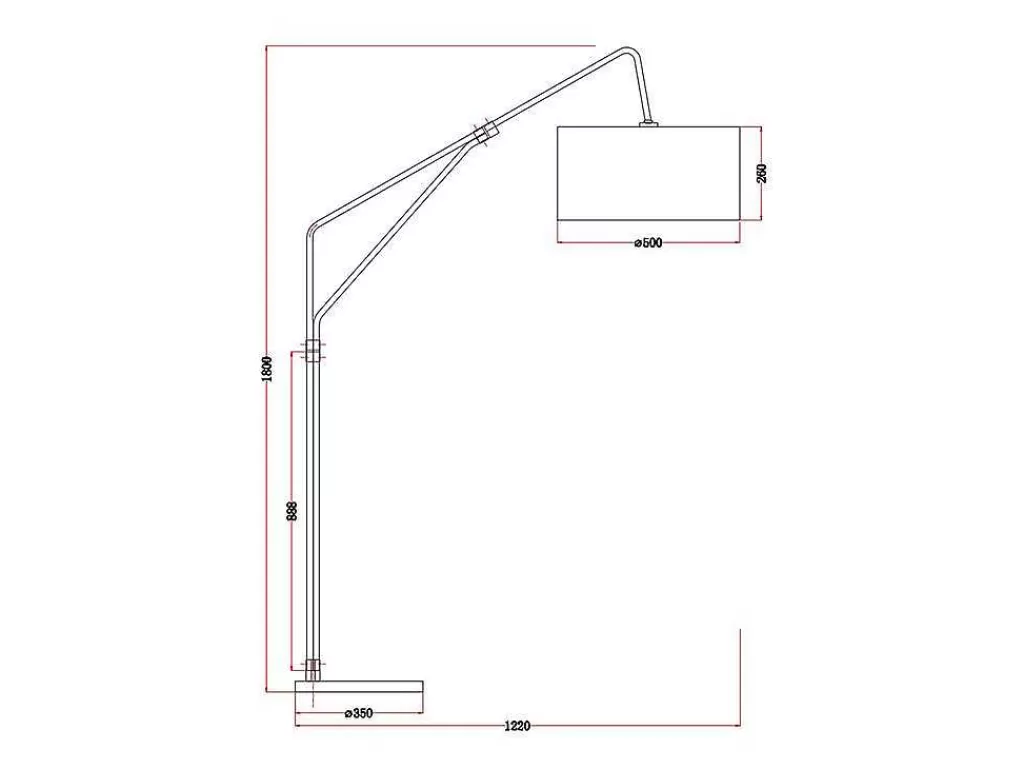 Candeeiro De Pe*OZAIA Candeeiro De Pe Metal, Linho E Marmore C122 X A180 Cm Branco, Preto E Dourado - Masdar