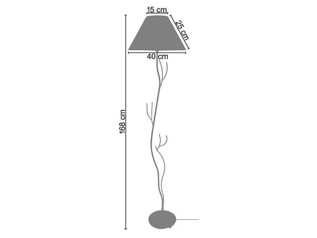 Candeeiro De Pe*TOSEL Candeeiro De Pe Belgica Vidro Certo Metal D30 X H173 Cm