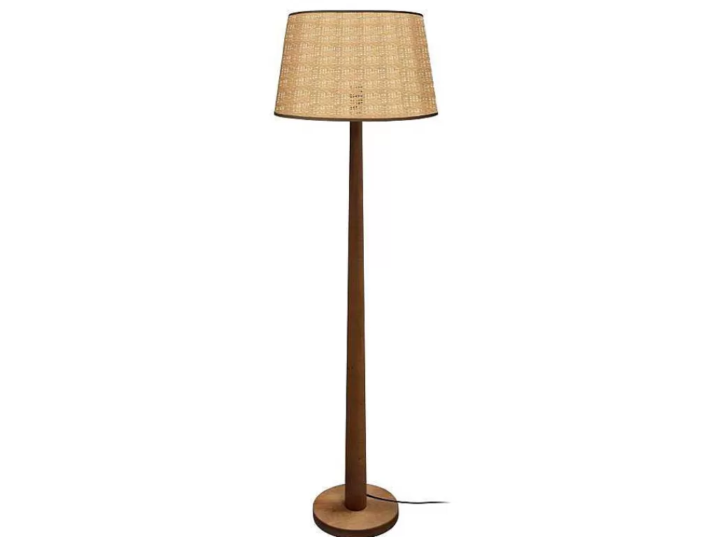 Candeeiro De Pe*TOSEL Candeeiro De Pe Manon Tecido Coluna Preto D40 X H155 Cm