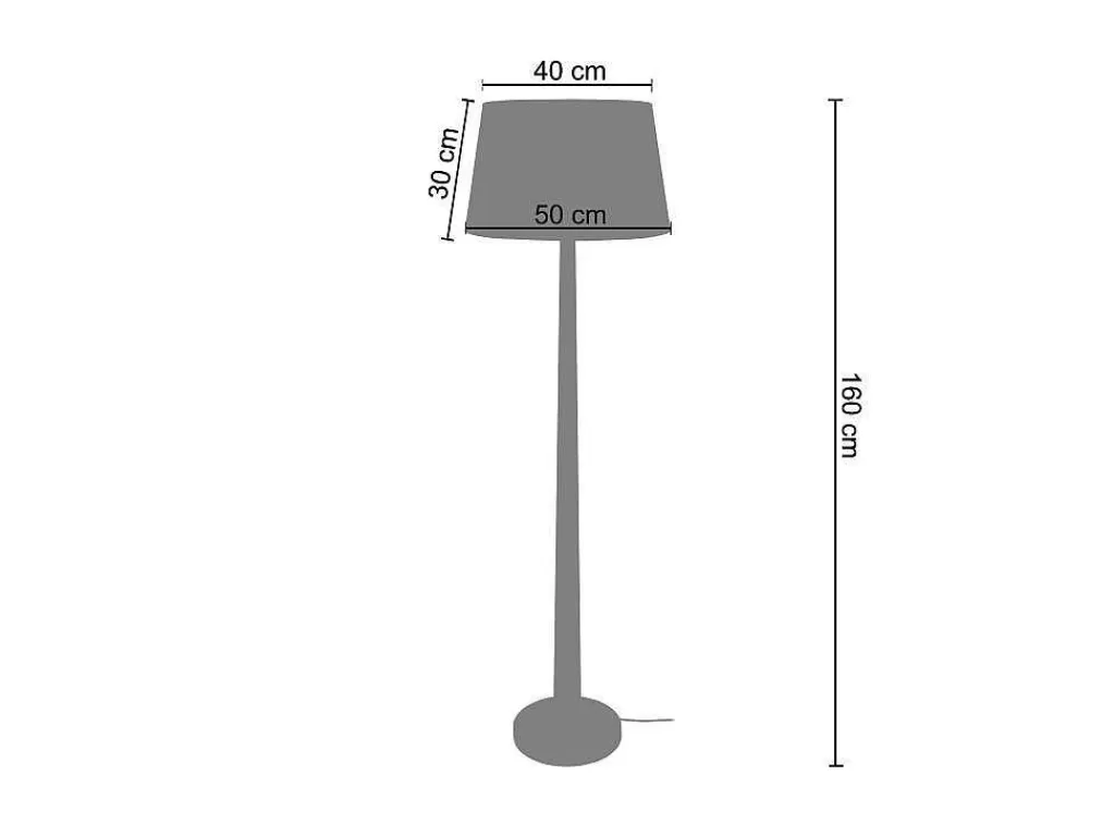 Candeeiro De Pe*TOSEL Candeeiro De Pe Manon Tecido Coluna Preto D40 X H155 Cm