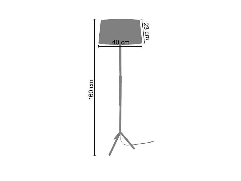 Candeeiro De Pe*TOSEL Candeeiro De Pe Midgard Tecido Tripe Preto D60 X H150 Cm