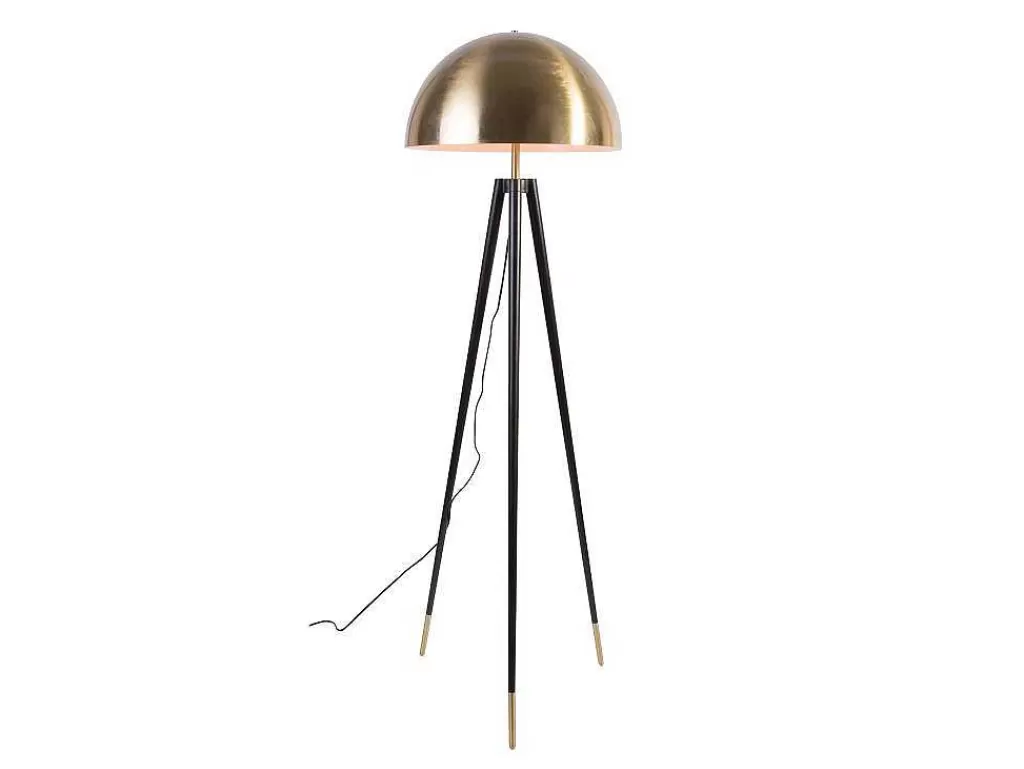 Candeeiro De Pe*OZAIA Candeeiro De Pe Tripe Metal A165 Cm Preto E Dourado - Batley