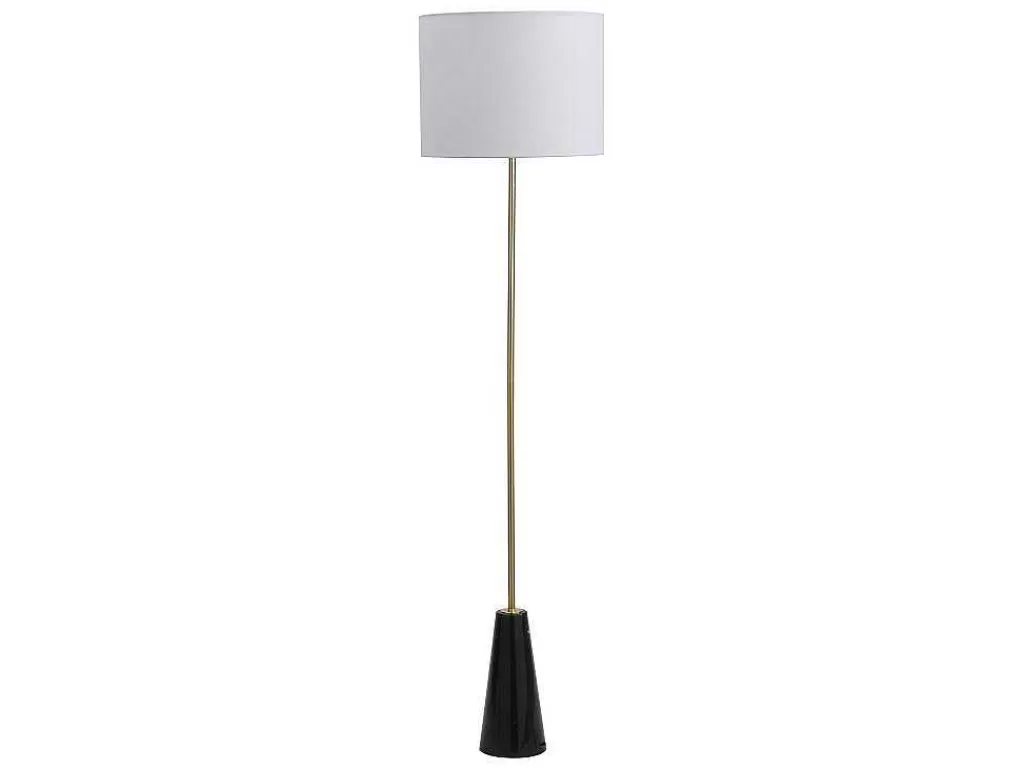 Candeeiro De Pe*OZAIA Candeeiro De Pe Vintage Com Base Em Marmore E Abajur Em Tecido Branco De D. 40 X A.160 Cm - Merple