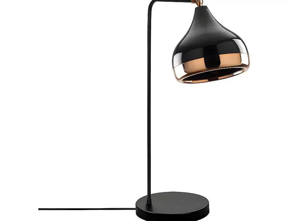 Candeeiro De Mesa*OZAIA Candeeiro De Secretária Orientavel Em Metal De D. 17 X A. 52 Cm Cor Preto E Acobreado - Yildo