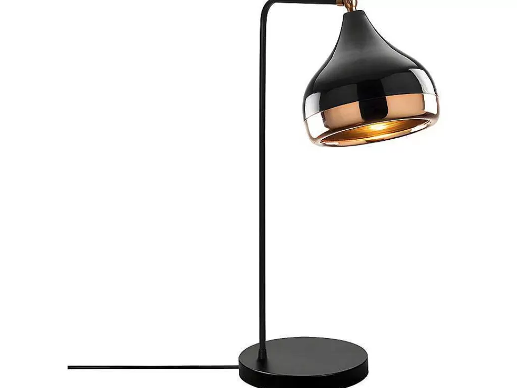 Candeeiro De Mesa*OZAIA Candeeiro De Secretária Orientavel Em Metal De D. 17 X A. 52 Cm Cor Preto E Acobreado - Yildo