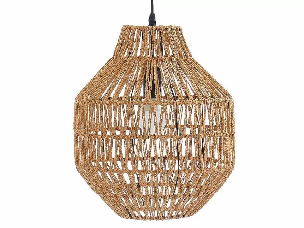 Candeeiro Suspenso*OZAIA Candeeiro De Teto Abajur Em Corda De Fibra Vegetal Nidou - D.30 Cm X A. 120 Cm - Castanho