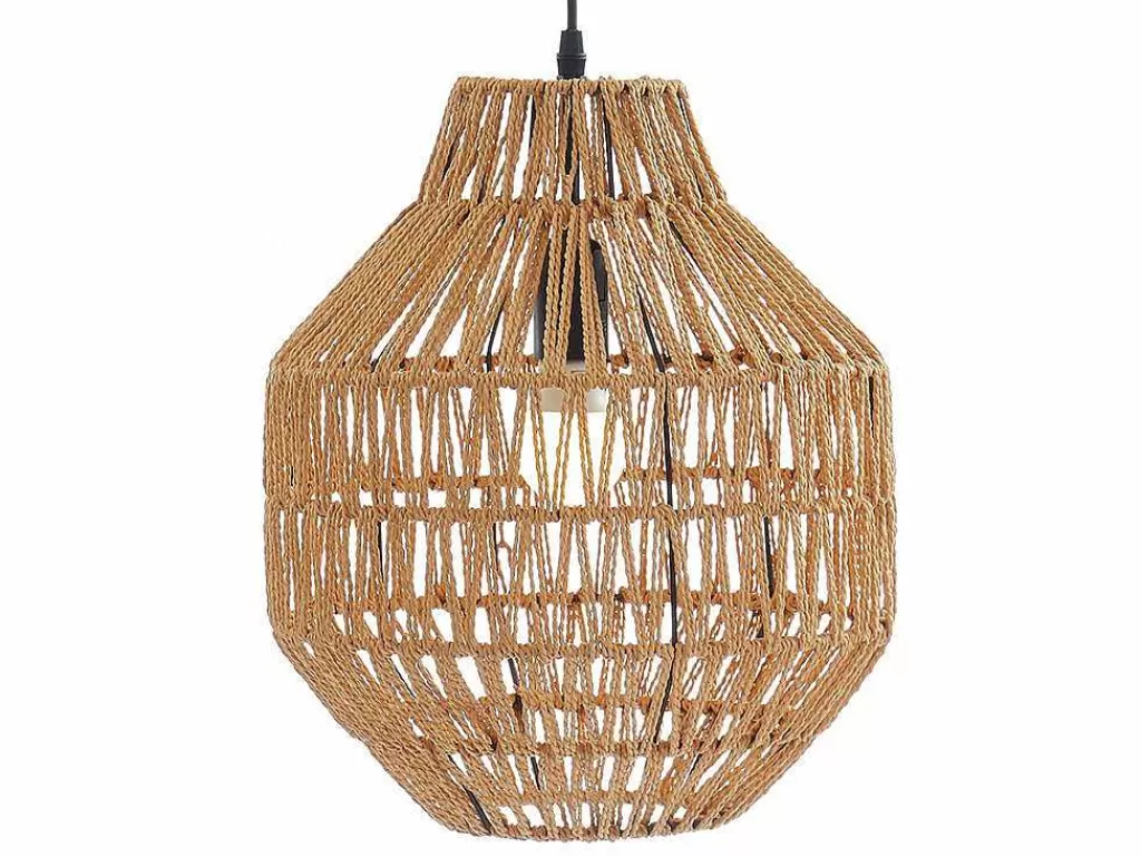 Candeeiro Suspenso*OZAIA Candeeiro De Teto Abajur Em Corda De Fibra Vegetal Nidou - D.30 Cm X A. 120 Cm - Castanho