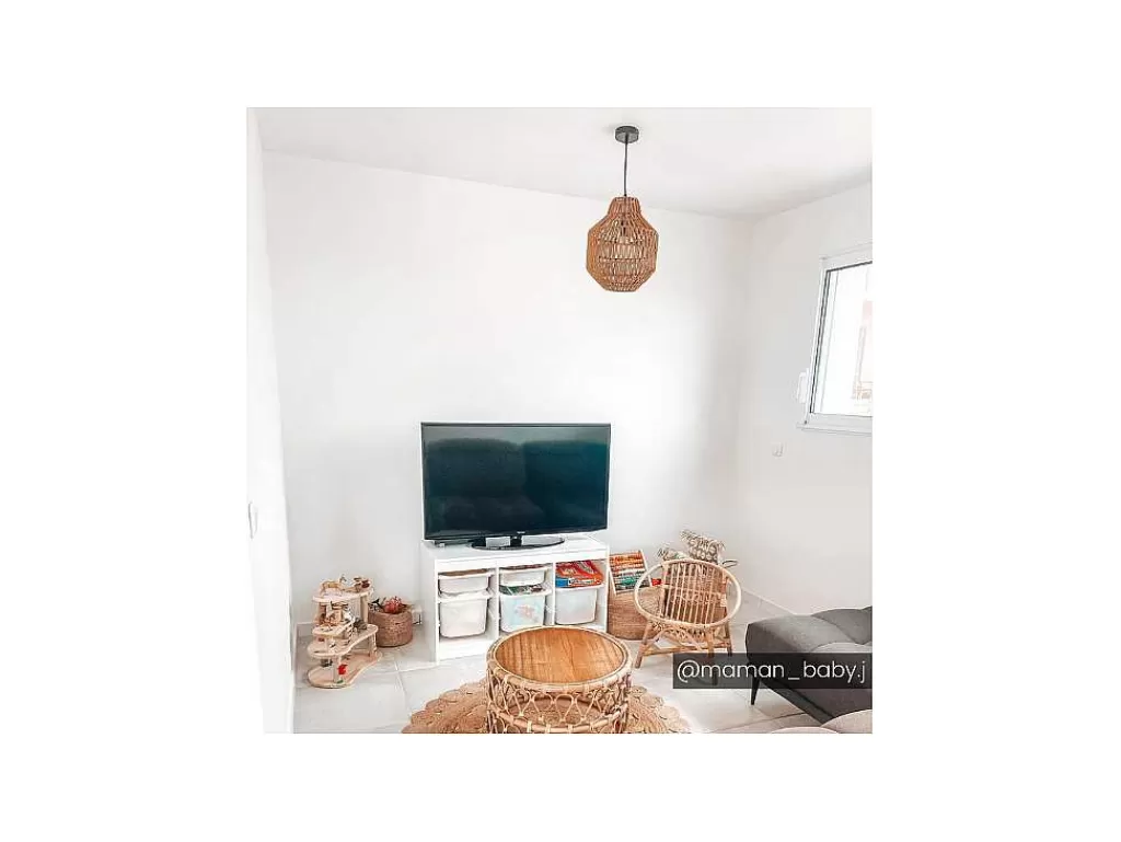 Candeeiro Suspenso*OZAIA Candeeiro De Teto Abajur Em Corda De Fibra Vegetal Nidou - D.30 Cm X A. 120 Cm - Castanho