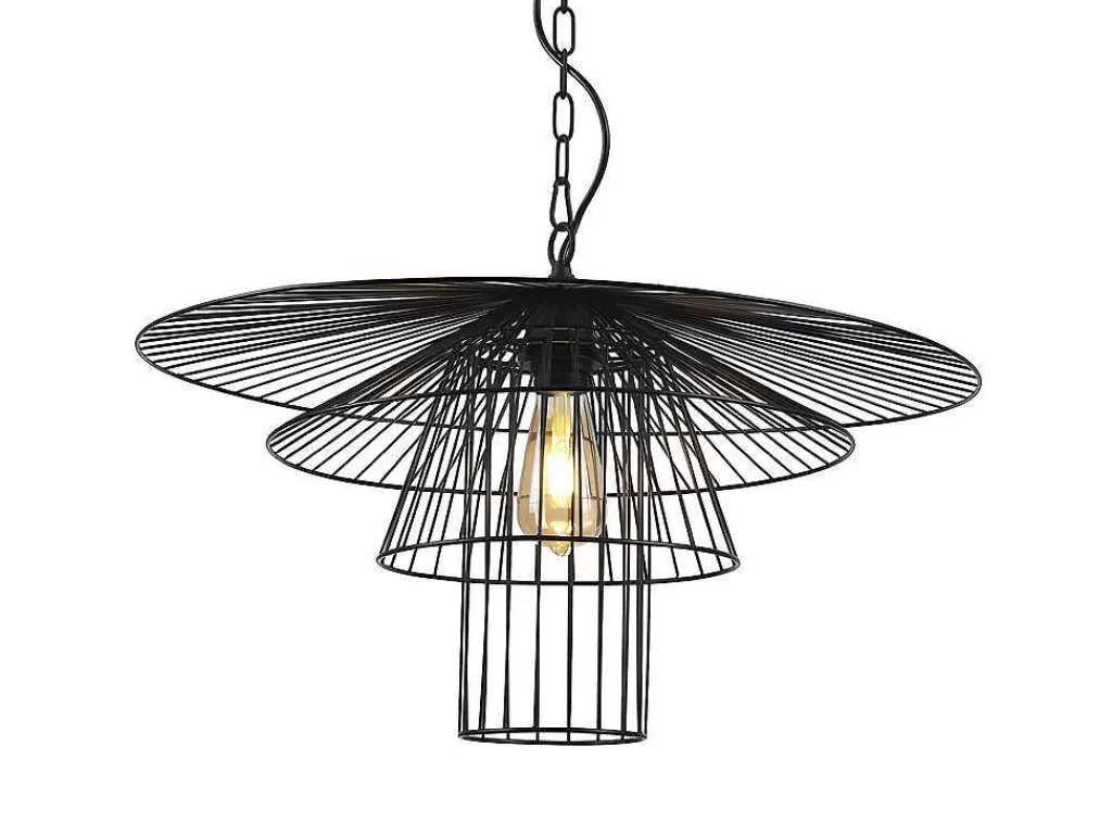 Candeeiro Suspenso*OZAIA Candeeiro De Teto Armacao Borboleta D. 59 X A. 110 Cm Em Metal Preto - Machaon
