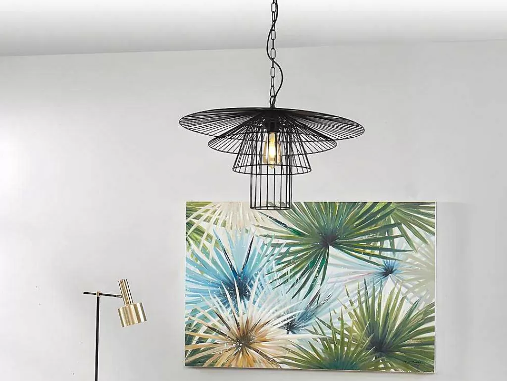 Candeeiro Suspenso*OZAIA Candeeiro De Teto Armacao Borboleta D. 59 X A. 110 Cm Em Metal Preto - Machaon
