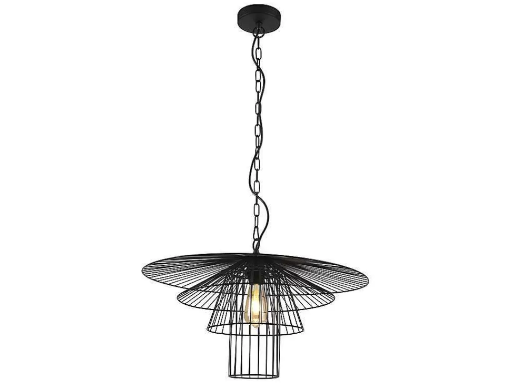 Candeeiro Suspenso*OZAIA Candeeiro De Teto Armacao Borboleta D. 59 X A. 110 Cm Em Metal Preto - Machaon