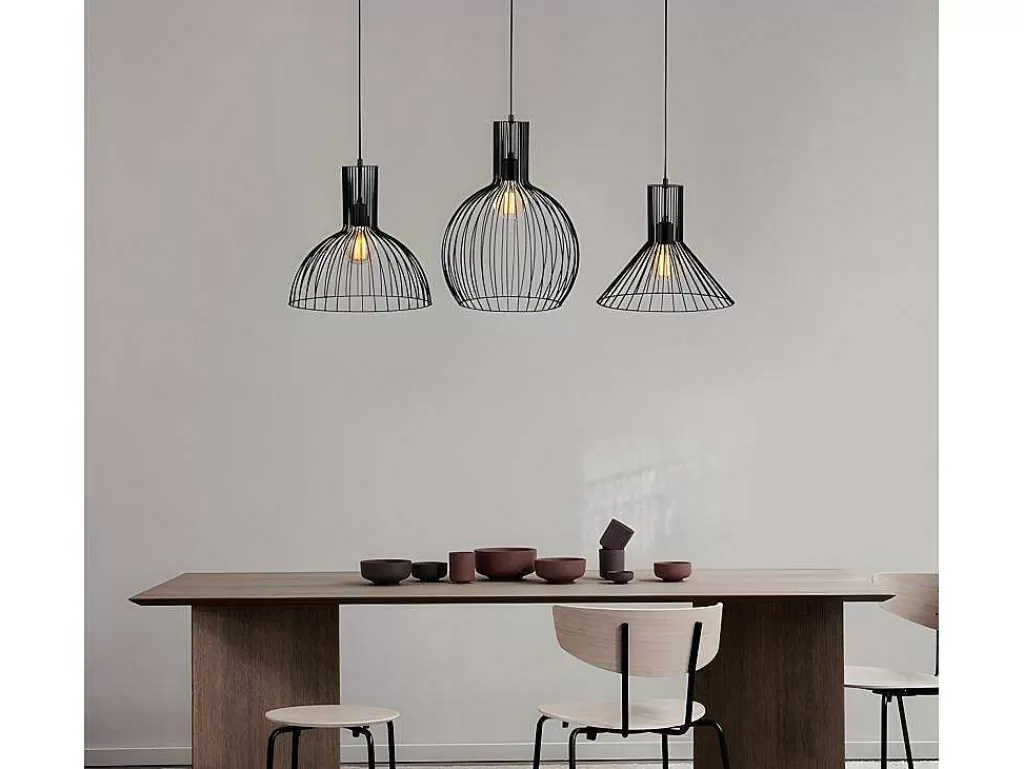 Candeeiro Suspenso*Vente-unique Candeeiro De Teto De Altura Regulavel Em Metal Com 3 Candeeiros Suspensos De C.145 X A. 70/124 Cm - Fellini