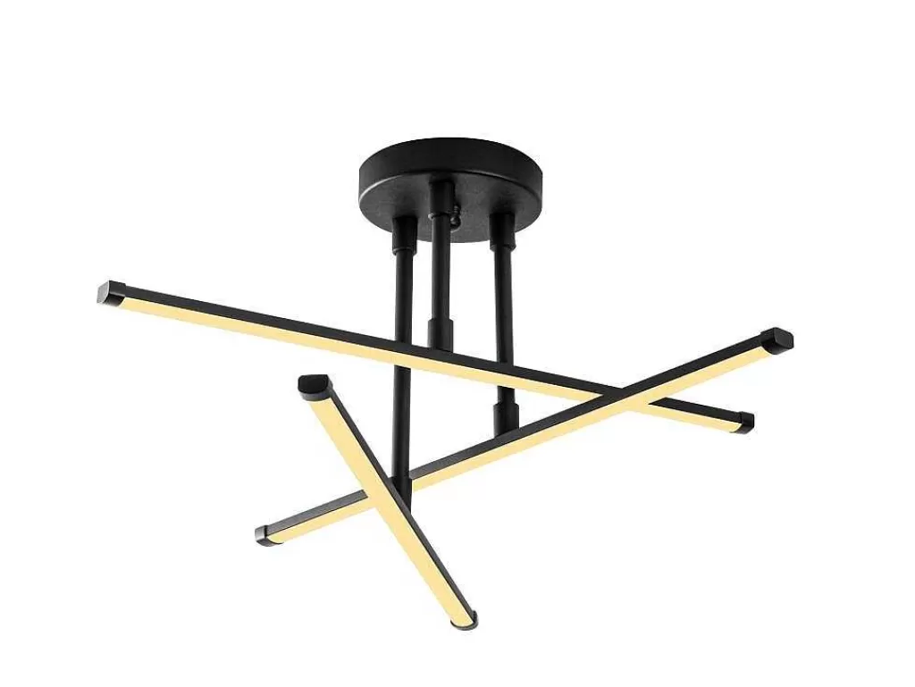 Luz De Teto*OZAIA Candeeiro De Teto Design De Leds Em Metal L. 51 X A. 26 Cm, Preto - Heras