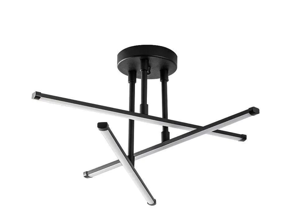 Luz De Teto*OZAIA Candeeiro De Teto Design De Leds Em Metal L. 51 X A. 26 Cm, Preto - Heras