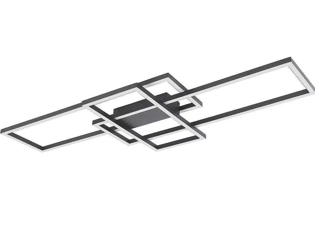 Luz De Teto*OZAIA Candeeiro De Teto Design Led Em Aluminio E Metal C104 X L42 Cm Preto - Harlow