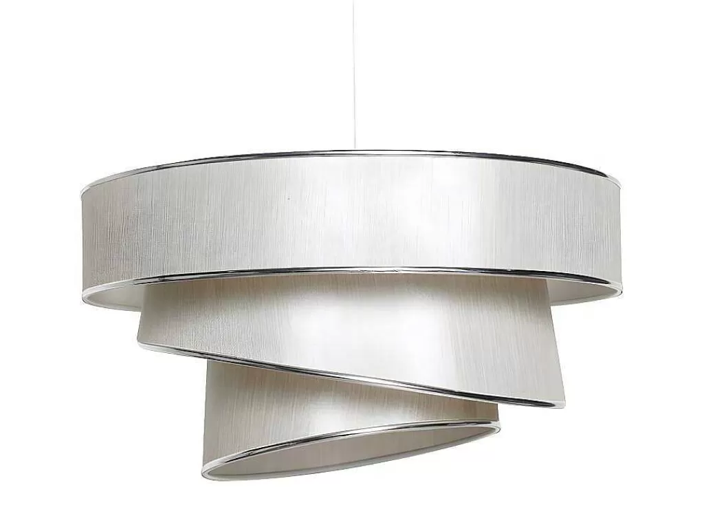 Candeeiro Suspenso*OZAIA Candeeiro De Teto E Metal De D. 40 X A. 72 Cm Cor Bege E Prateado - Tairon