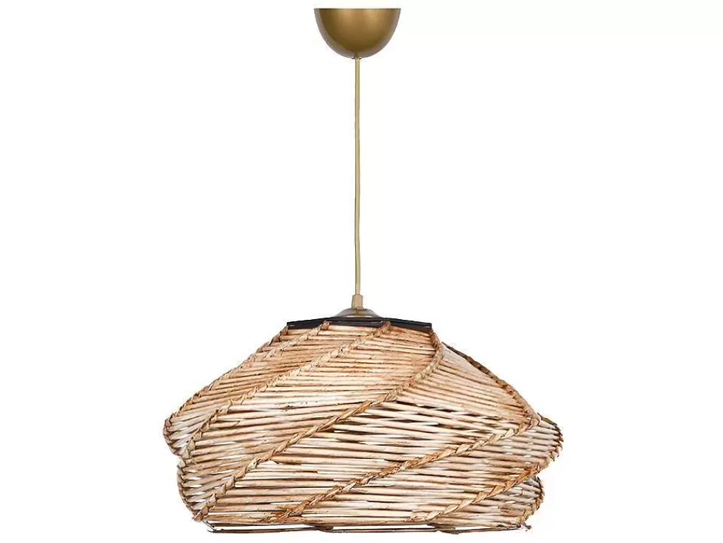 Candeeiro Suspenso*OZAIA Candeeiro De Teto Em Madeira Entrancada De D. 36 X A. 65 Cm Cor Natural - Parial