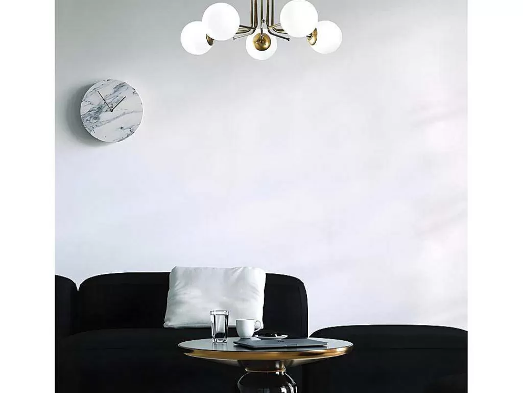 Luz De Teto*OZAIA Candeeiro De Teto Em Metal Com 5 Globos De D. 80 X A. 34 Cm Cor Branco E Dourado - Daisy