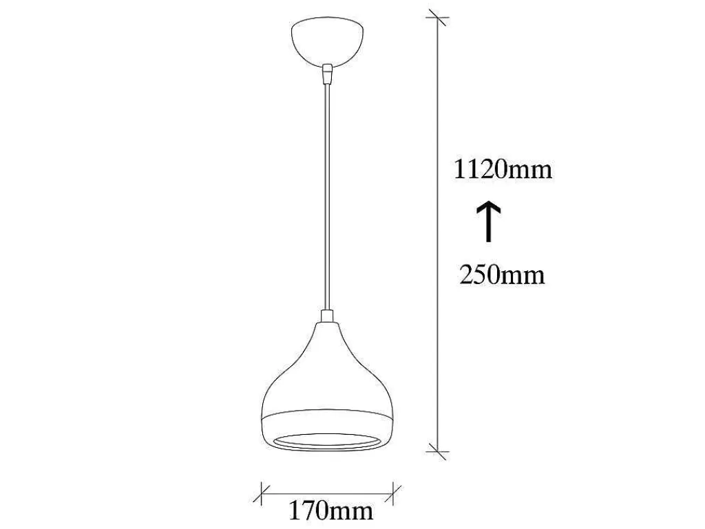 Candeeiro Suspenso*OZAIA Candeeiro De Teto Em Metal De Altura Regulavel De D. 17 X A. 25/112 Cm Cor Preto E Acobreado - Yildo