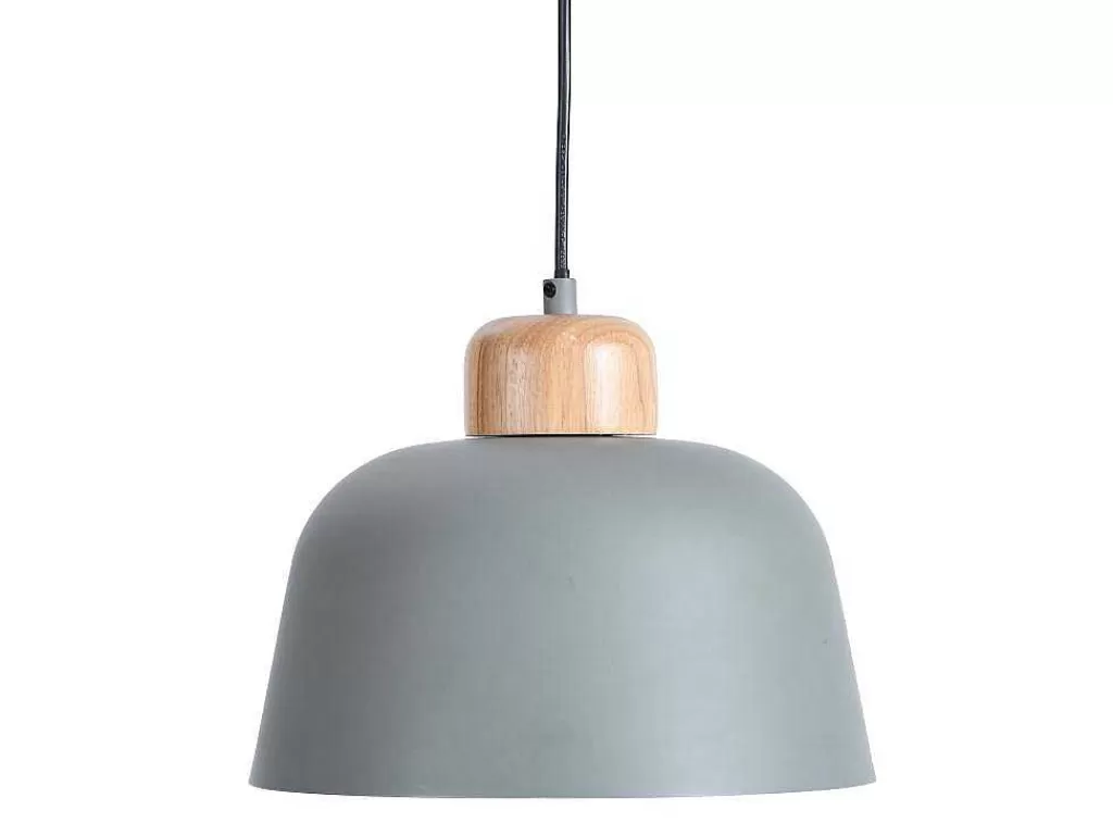 Candeeiro Suspenso*OZAIA Candeeiro De Teto Em Metal E Madeira De D.26 Cm X A.120 Cm Cor Verde - Malvina