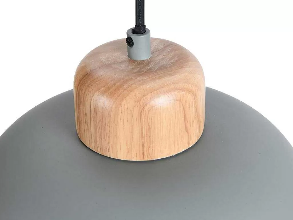 Candeeiro Suspenso*OZAIA Candeeiro De Teto Em Metal E Madeira De D.26 Cm X A.120 Cm Cor Verde - Malvina