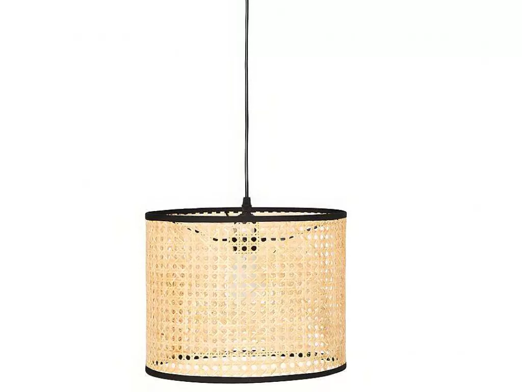 Candeeiro Suspenso*OZAIA Candeeiro De Teto Entrelacado Neirobi - Estilo Etnico - Ferro E Vime - D. 30 X A. 120 Cm - Natural