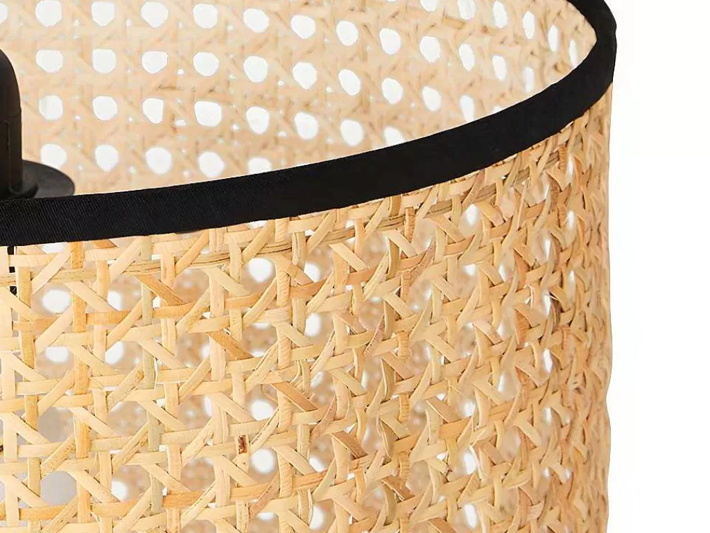 Candeeiro Suspenso*OZAIA Candeeiro De Teto Entrelacado Neirobi - Estilo Etnico - Ferro E Vime - D. 30 X A. 120 Cm - Natural