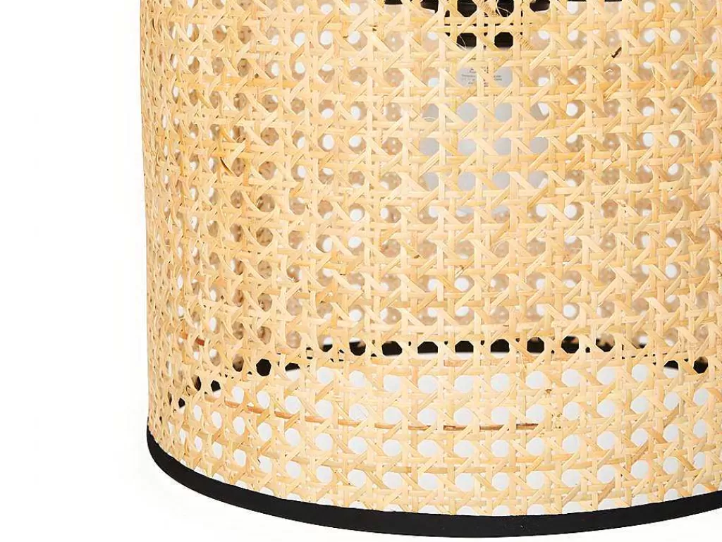 Candeeiro Suspenso*OZAIA Candeeiro De Teto Entrelacado Neirobi - Estilo Etnico - Ferro E Vime - D. 30 X A. 120 Cm - Natural