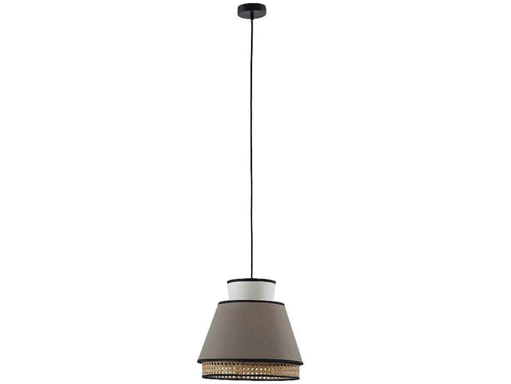 Candeeiro Suspenso*OZAIA Candeeiro De Teto Escandinavo Empalhado Cor Natural E Taupe De D.35 X A.120 Cm - Klaus