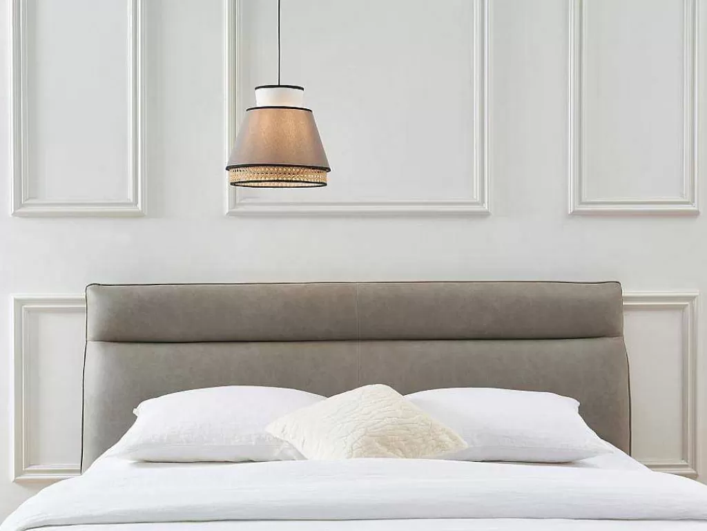 Candeeiro Suspenso*OZAIA Candeeiro De Teto Escandinavo Empalhado Cor Natural E Taupe De D.35 X A.120 Cm - Klaus